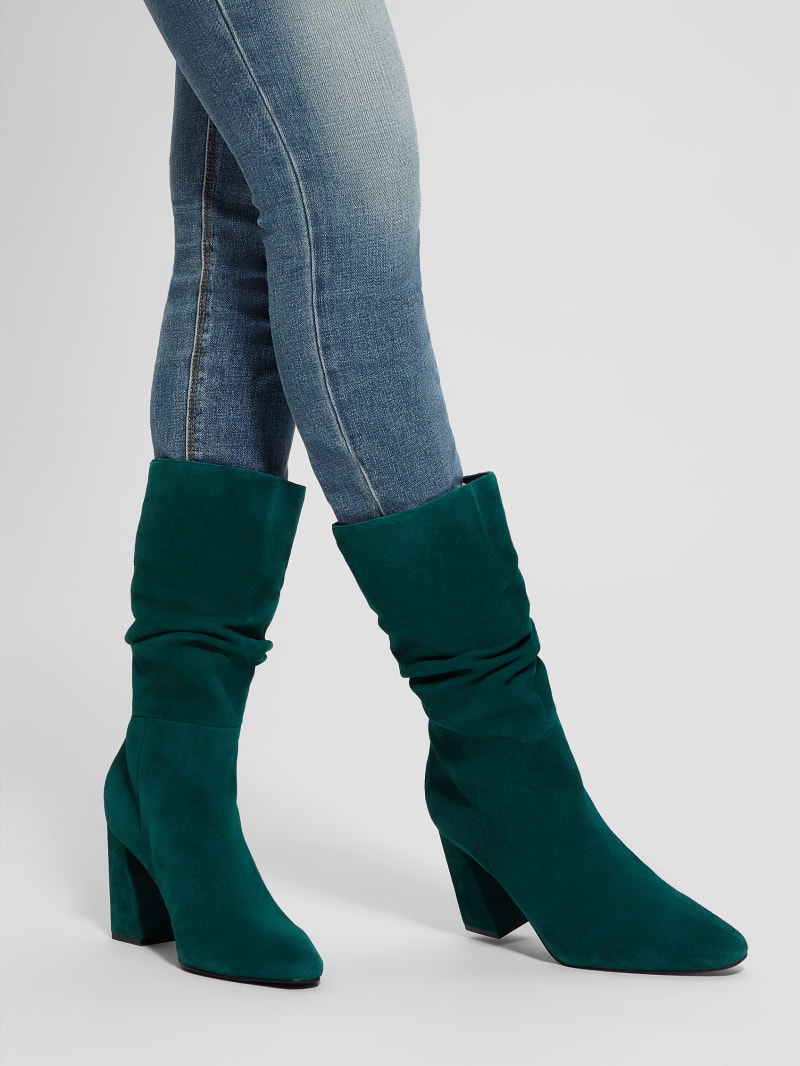 Guess Yeppy Suede Slouch Booties - Medium Green 310 Guess Yeppy Suede Slouch Booties - Medium Green 310