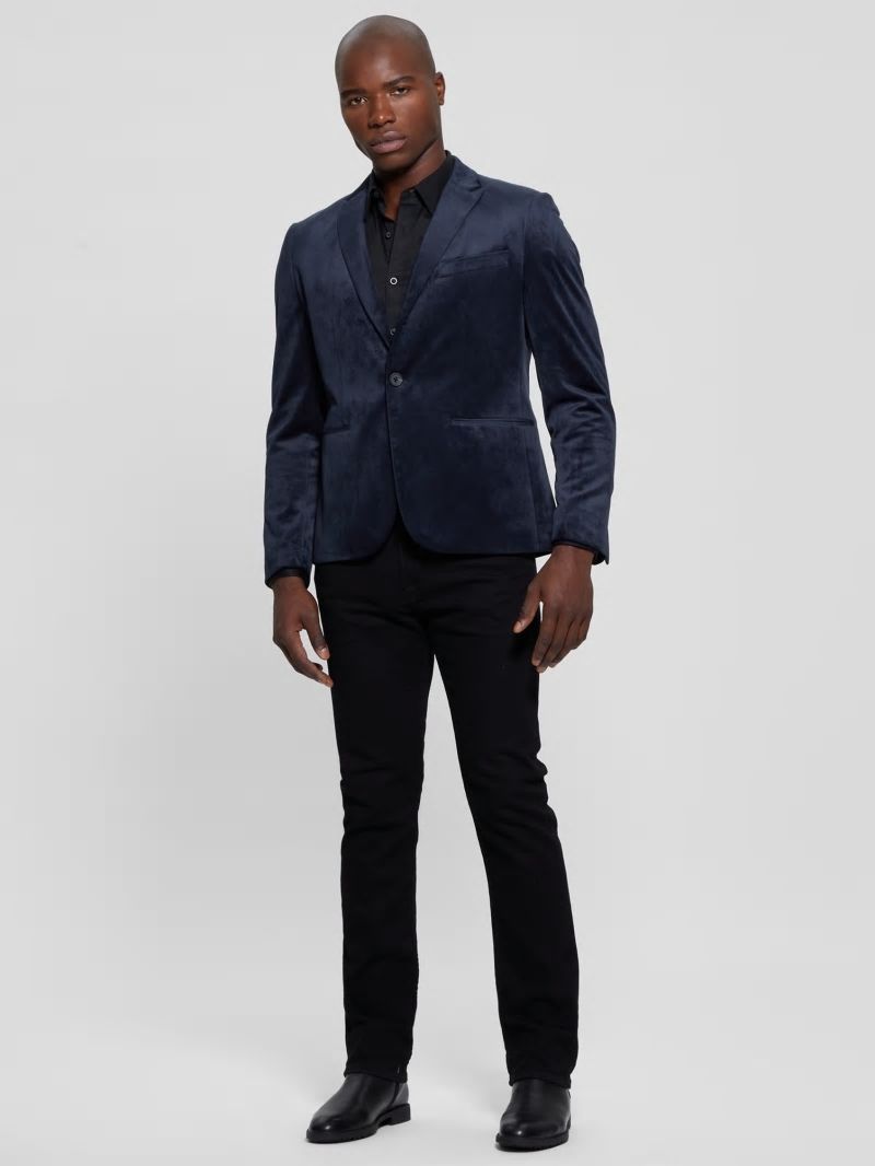 Guess Fulham Velvet Blazer - Bleu éLéGant Guess Fulham Velvet Blazer - Bleu éLéGant