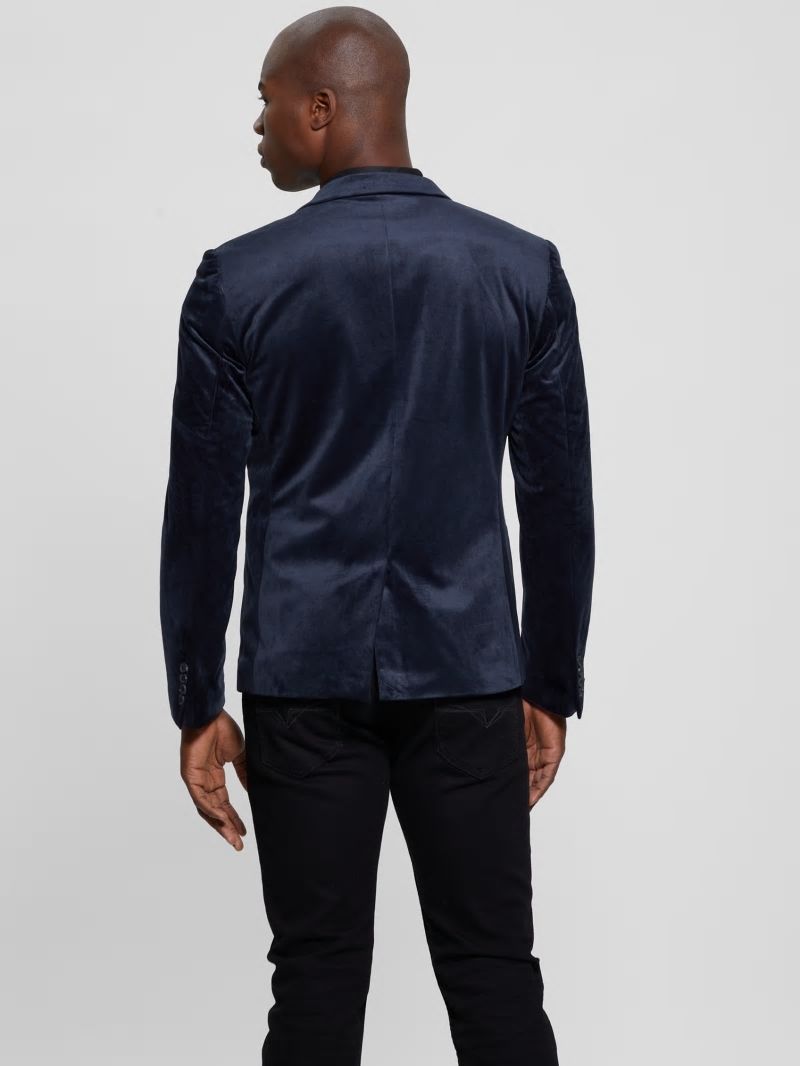 Guess Fulham Velvet Blazer - Bleu éLéGant Guess Fulham Velvet Blazer - Bleu éLéGant