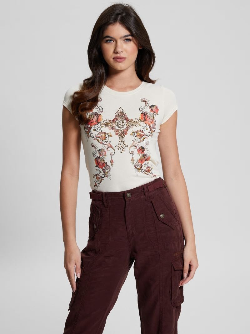 Guess GUESS Is Love Graphic Tee - Pearl Oyster Guess GUESS Is Love Graphic Tee - Pearl Oyster