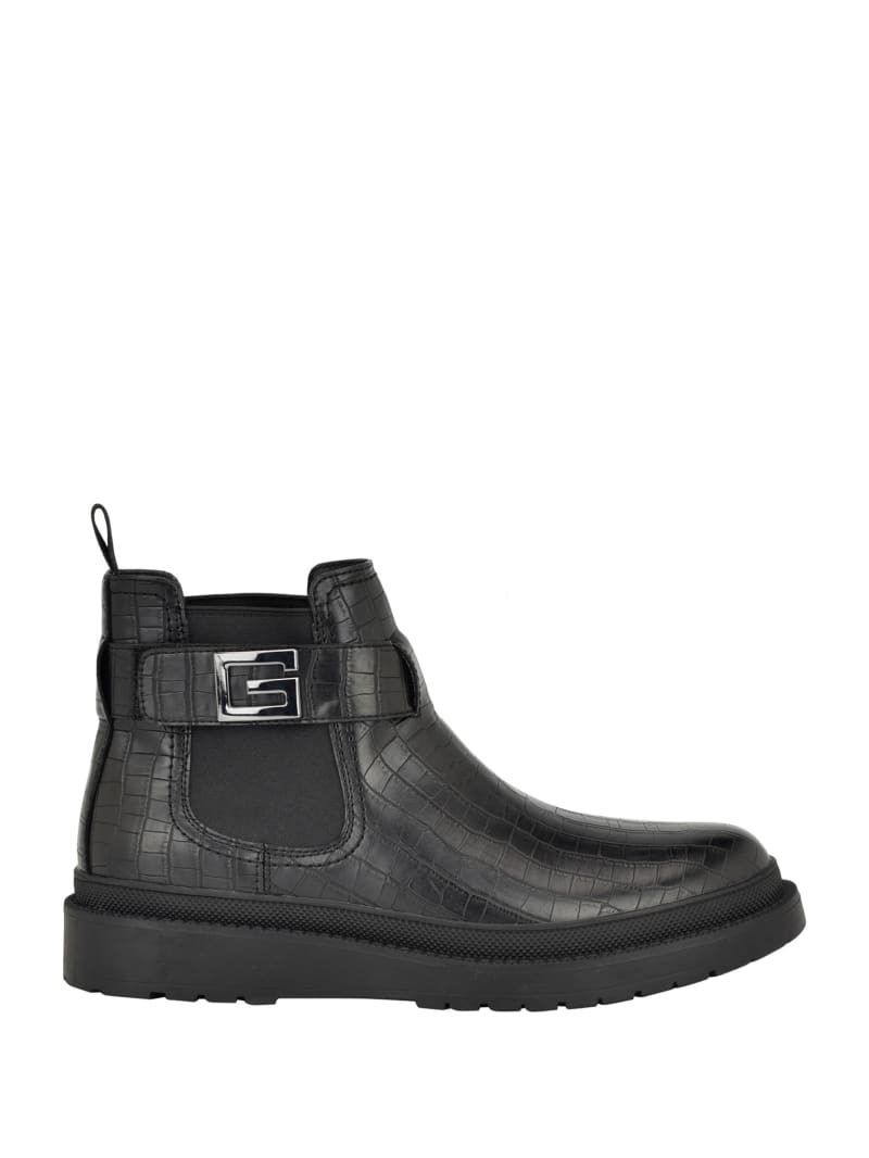 Guess Carpus G Buckle Chelsea Boots - Black 002 Guess Carpus G Buckle Chelsea Boots - Black 002
