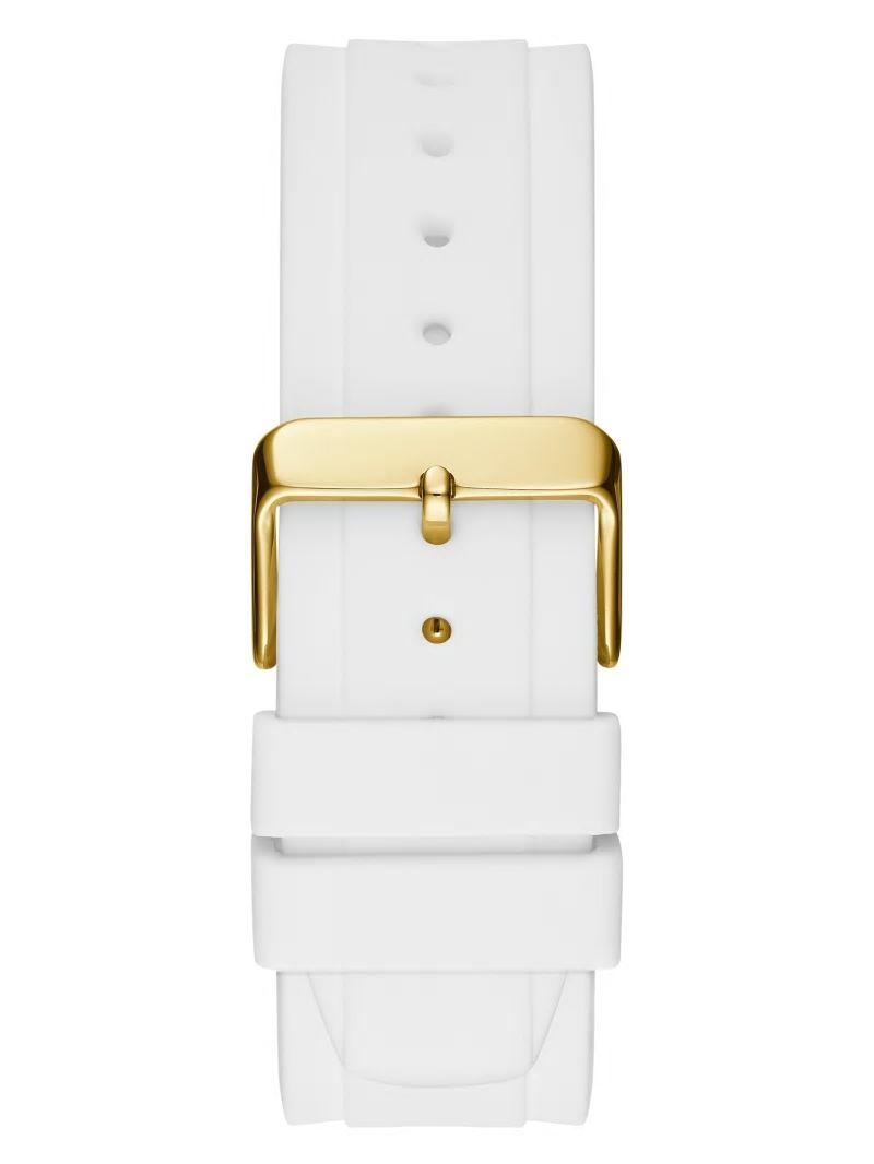 Guess Gold-Tone and White Digital Watch - White Guess Gold-Tone and White Digital Watch - White