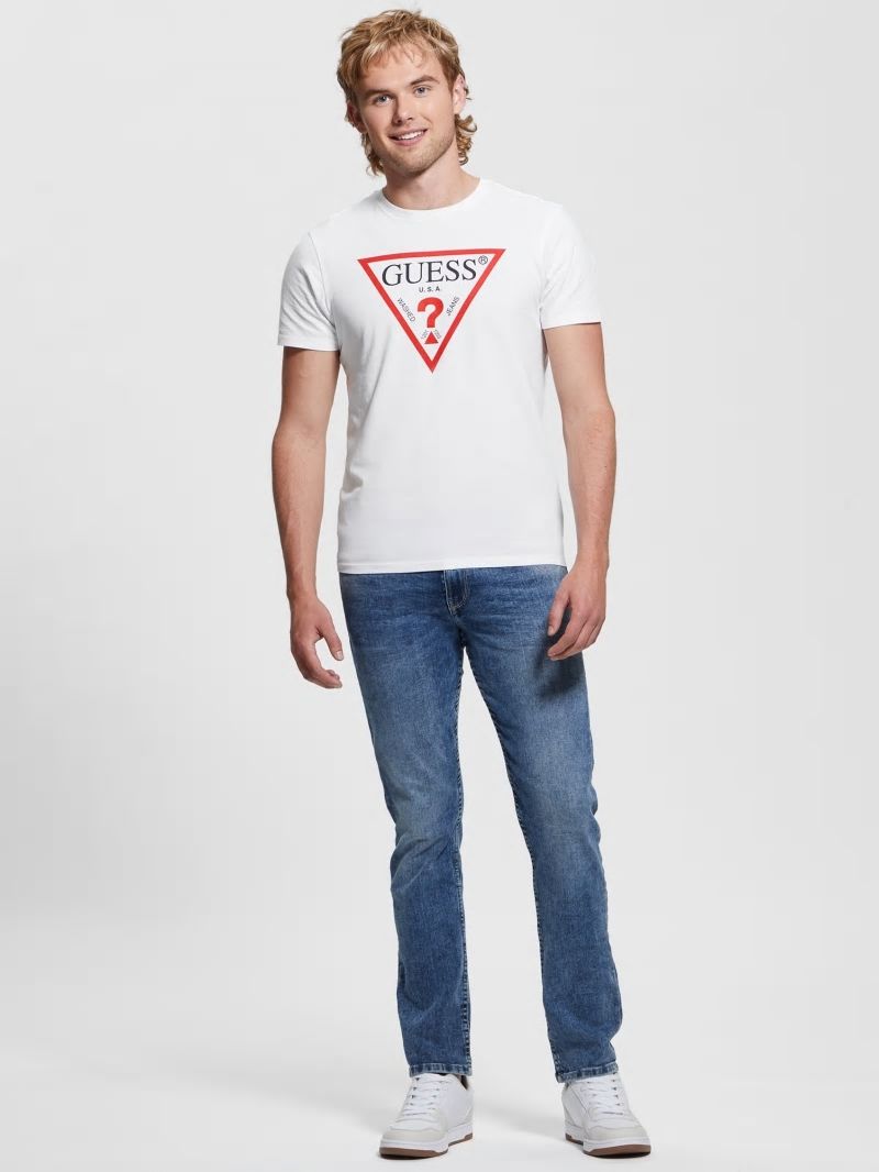 Guess Classic Logo Icon Tee - Pure White Guess Classic Logo Icon Tee - Pure White