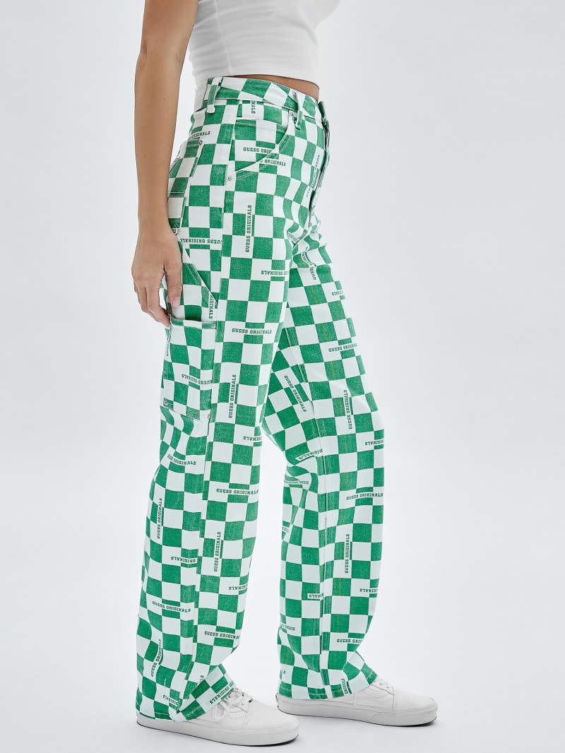 Guess GUESS Originals Checkered Carpenter Jeans - Matcha Green Multi Guess GUESS Originals Checkered Carpenter Jeans - Matcha Green Multi