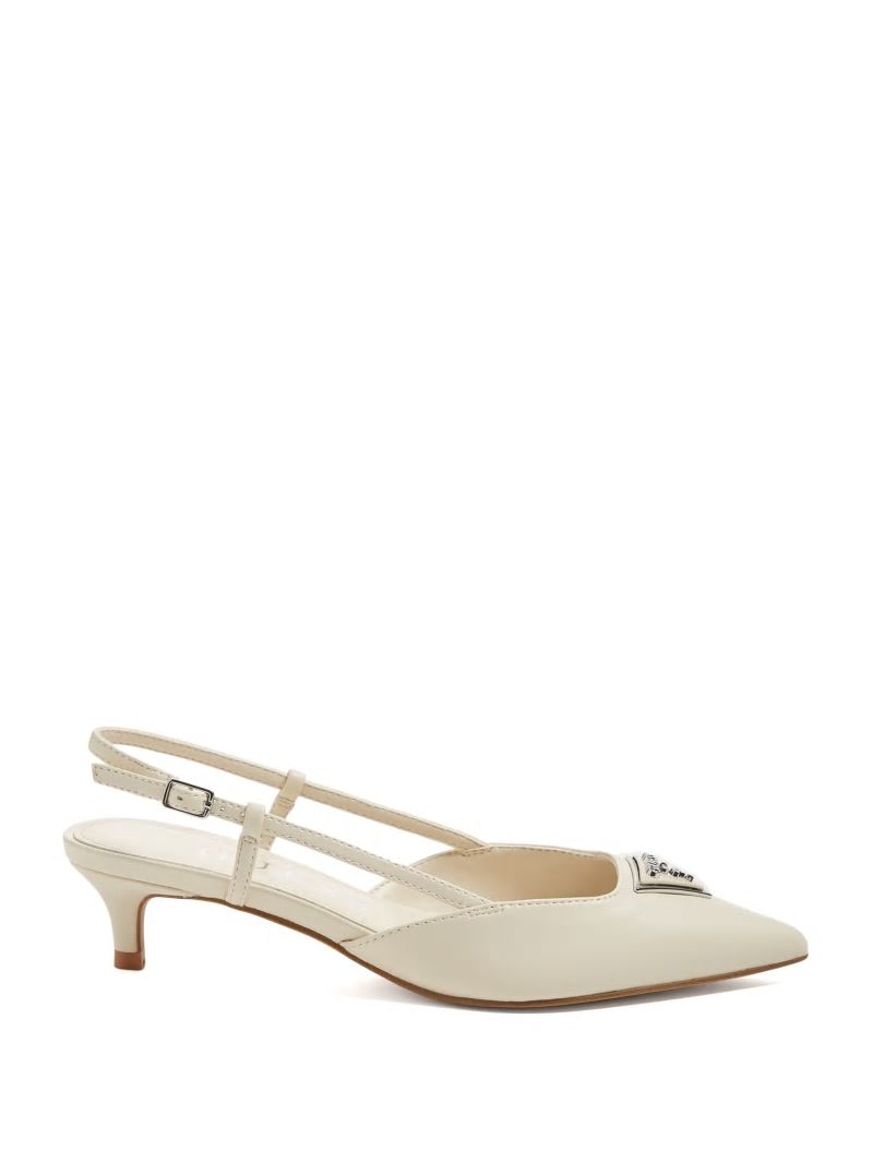 Guess Jesson Triangle Kitten Heels - Ivory 150 Guess Jesson Triangle Kitten Heels - Ivory 150
