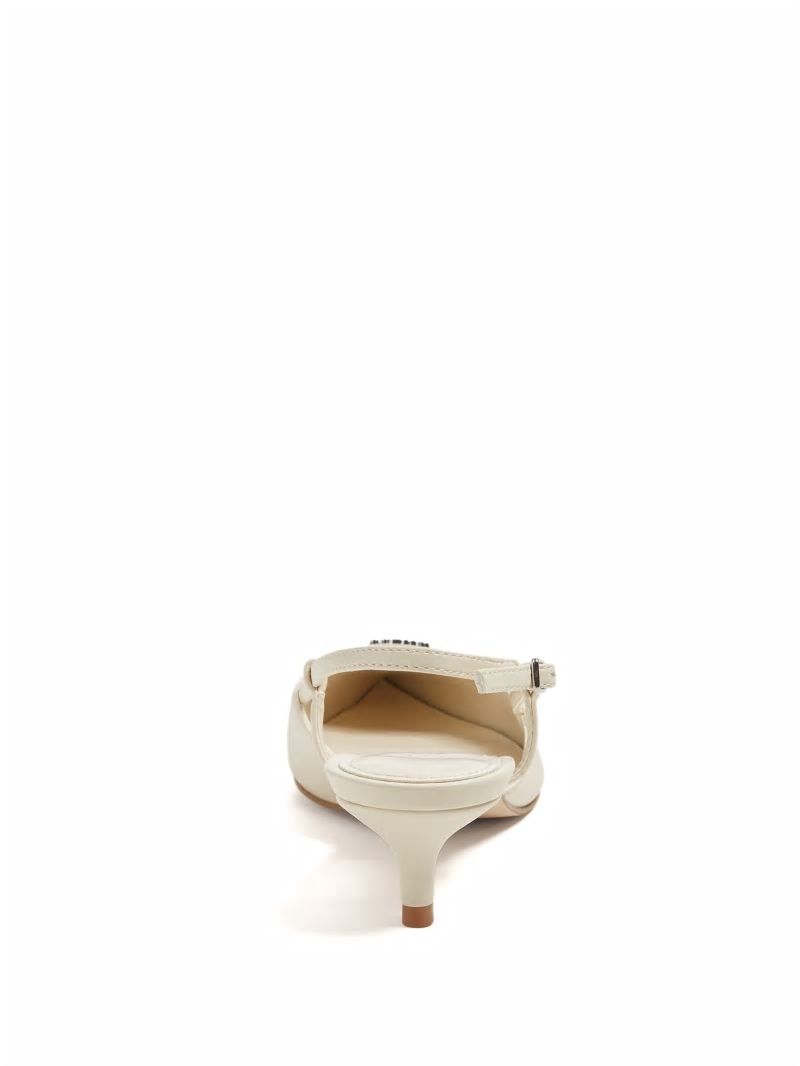 Guess Jesson Triangle Kitten Heels - Ivory 150 Guess Jesson Triangle Kitten Heels - Ivory 150