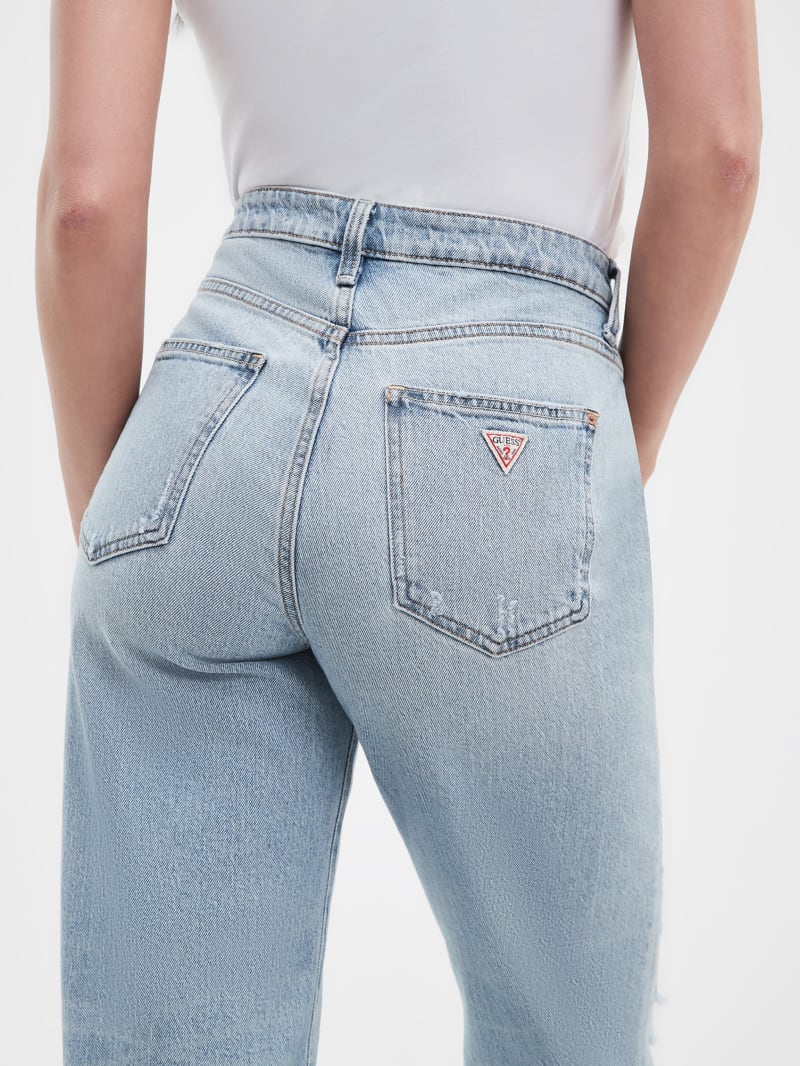 Guess Eco Distressed High-Rise Wide Leg Jeans - Moonstone Blue Guess Eco Distressed High-Rise Wide Leg Jeans - Moonstone Blue