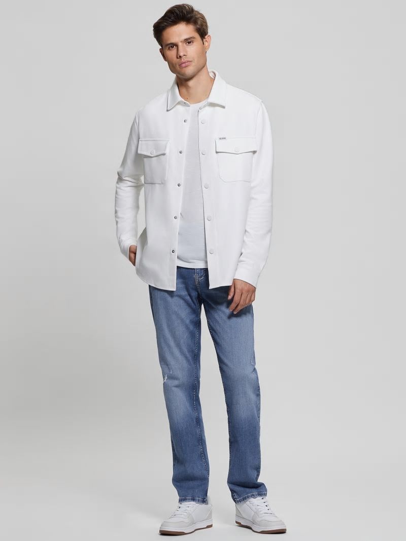 Guess James Textured Shirt - Salt White Guess James Textured Shirt - Salt White