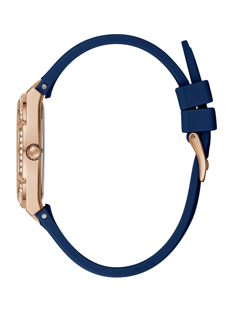 Guess Blue Silicone Analog Watch - Rose Gold Guess Blue Silicone Analog Watch - Rose Gold