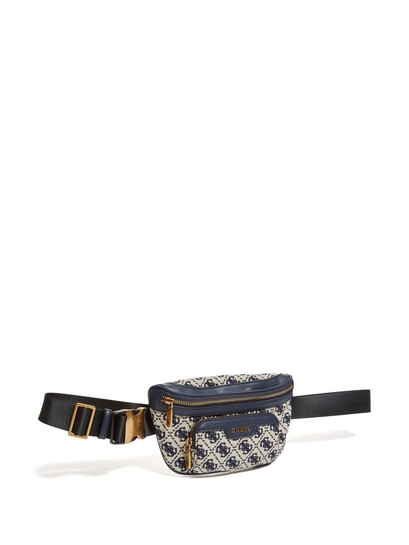 Guess Quattro G Compact Fanny Pack - Ivory/Blue Guess Quattro G Compact Fanny Pack - Ivory/Blue