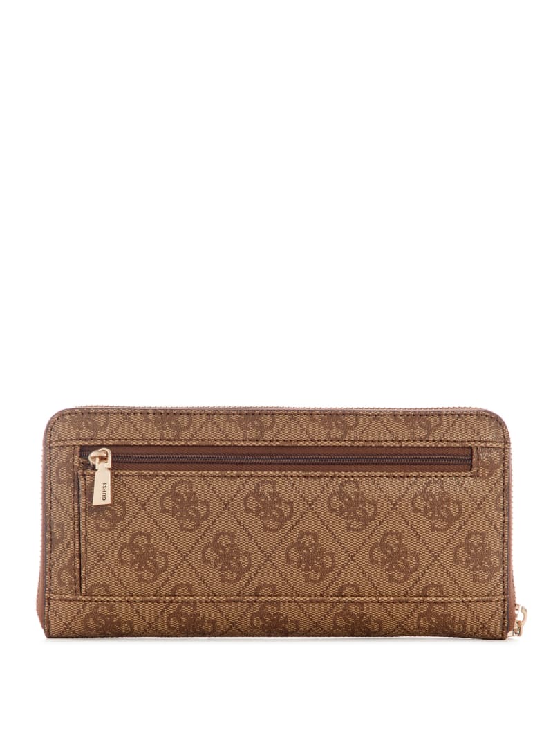 Guess Laurel Large Zip-Around Wallet - Latte Logo Guess Laurel Large Zip-Around Wallet - Latte Logo