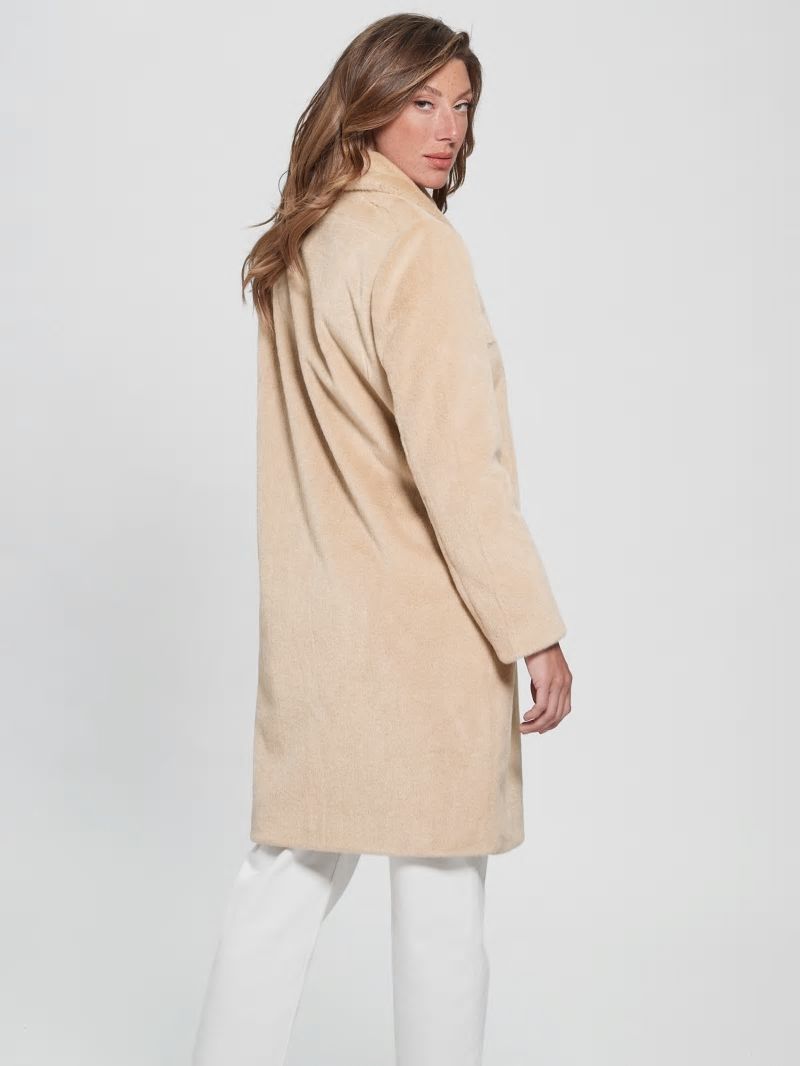 Guess Simmone Faux-Fur Coat - Foamy Taupe Guess Simmone Faux-Fur Coat - Foamy Taupe