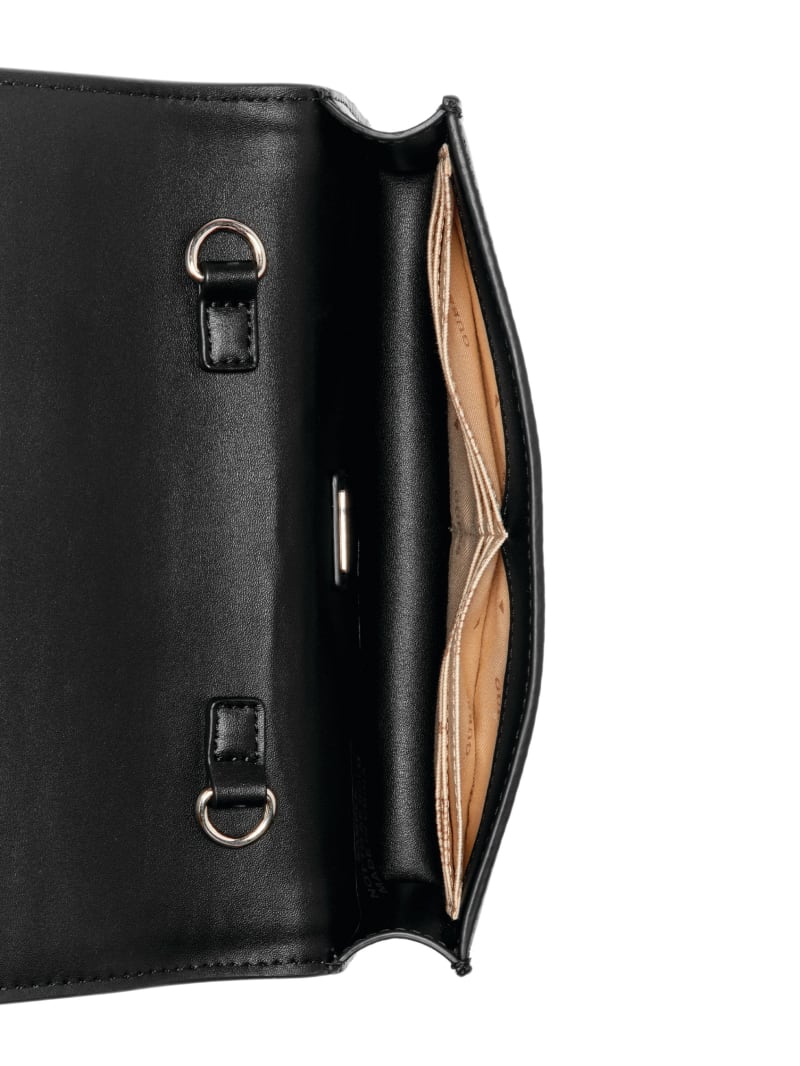 Guess Gilded Glamour Mini Crossbody Clutch - Black Floral Print Guess Gilded Glamour Mini Crossbody Clutch - Black Floral Print