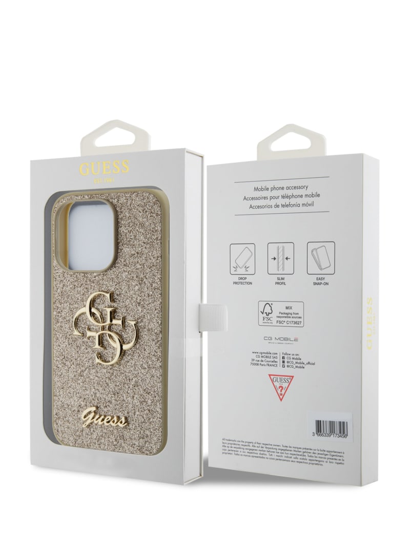Guess Glitter iPhone 15 Pro Case - Gold Guess Glitter iPhone 15 Pro Case - Gold