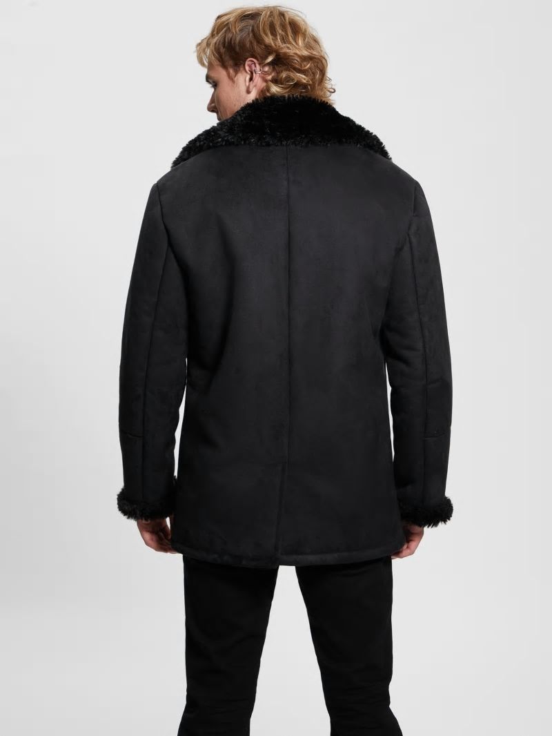 Guess Ian Faux-Suede Coat - Jet Black Multi Guess Ian Faux-Suede Coat - Jet Black Multi