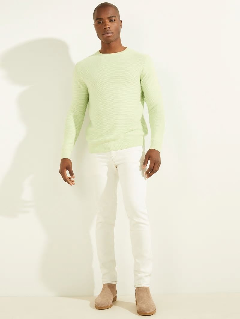 Guess Ribbed Crewneck Sweater - Pistachio Nut Guess Ribbed Crewneck Sweater - Pistachio Nut