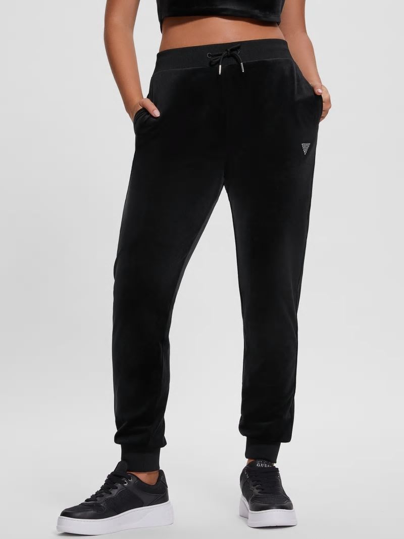 Guess Eco Couture Velvet Joggers - Black Guess Eco Couture Velvet Joggers - Black
