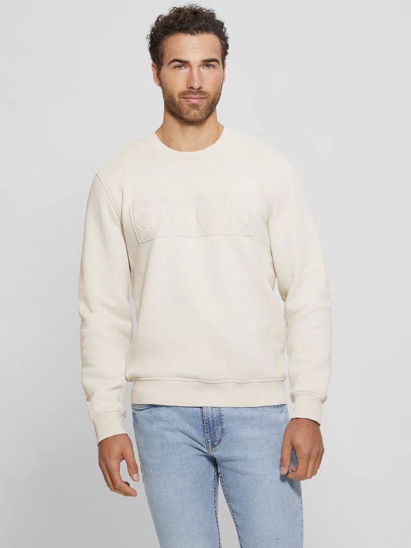 Guess Eco Beau Crewneck Fleece Sweatshirt - Muted Stone Guess Eco Beau Crewneck Fleece Sweatshirt - Muted Stone