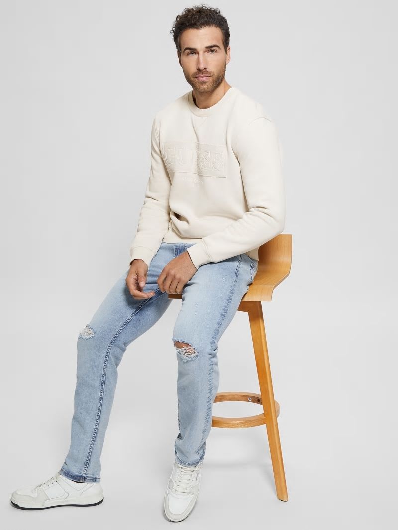 Guess Eco Beau Crewneck Fleece Sweatshirt - Muted Stone Guess Eco Beau Crewneck Fleece Sweatshirt - Muted Stone