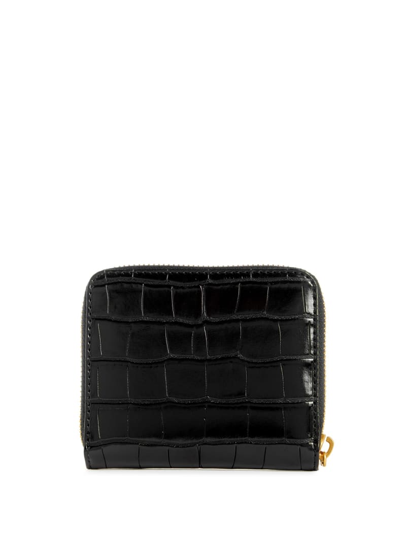 Guess James Croc Small Zip-Around Wallet - Black Guess James Croc Small Zip-Around Wallet - Black