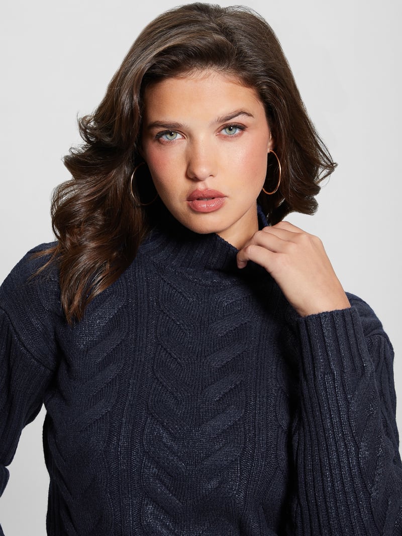 Guess Diane Foil Sweater - Blackened Blue Guess Diane Foil Sweater - Blackened Blue