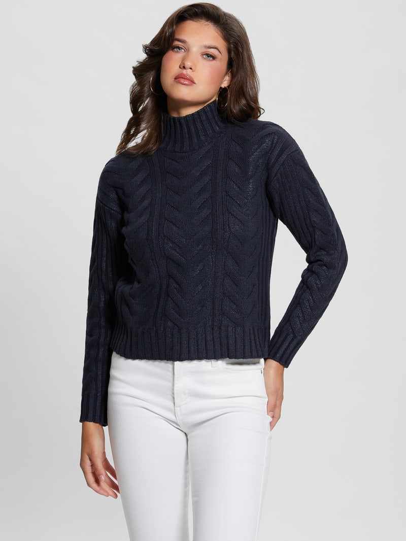 Guess Diane Foil Sweater - Blackened Blue Guess Diane Foil Sweater - Blackened Blue