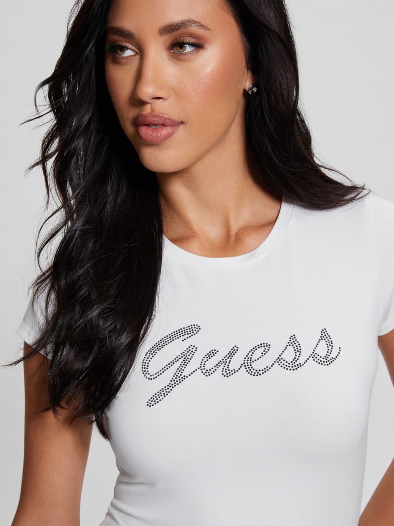 Guess Bling Signature Script Tee - Pure White Guess Bling Signature Script Tee - Pure White