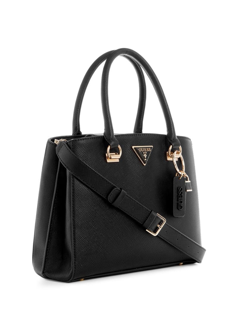Guess Noelle Girlfriend Satchel - Black Floral Print Guess Noelle Girlfriend Satchel - Black Floral Print