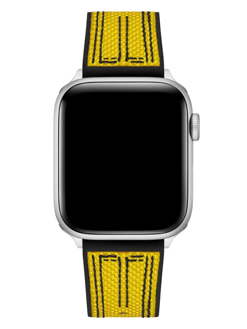 Guess Yellow and Black Woven 42-45 mm Band for Apple Watch® - Yellow Guess Yellow and Black Woven 42-45 mm Band for Apple Watch® - Yellow
