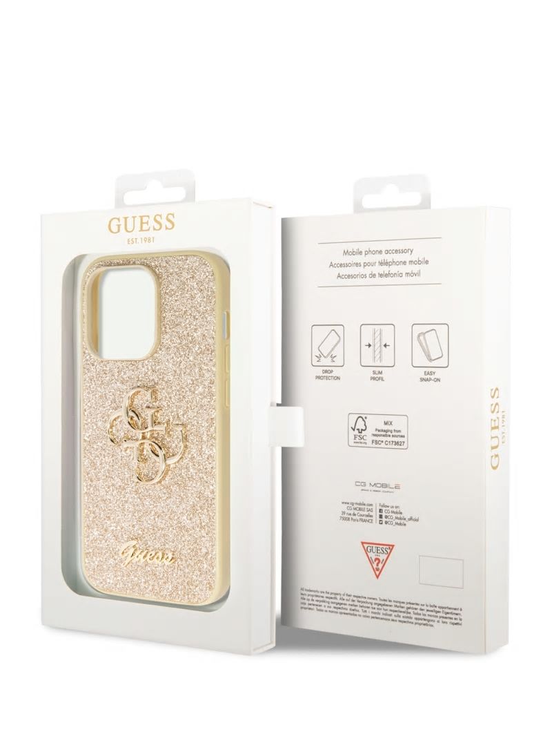 Guess Glitter iPhone 14 Pro Case - Gold Guess Glitter iPhone 14 Pro Case - Gold