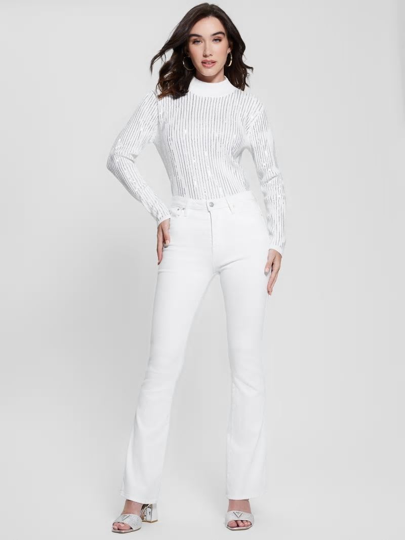Guess Vivian Sequin Sweater - Pure White Guess Vivian Sequin Sweater - Pure White