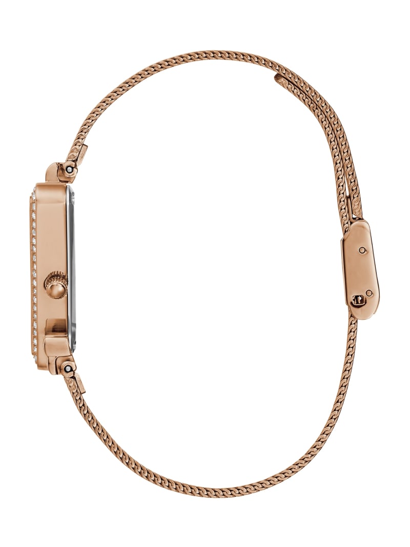 Guess Rose Gold-Tone Triangle Mesh Analog Watch - Silver Guess Rose Gold-Tone Triangle Mesh Analog Watch - Silver