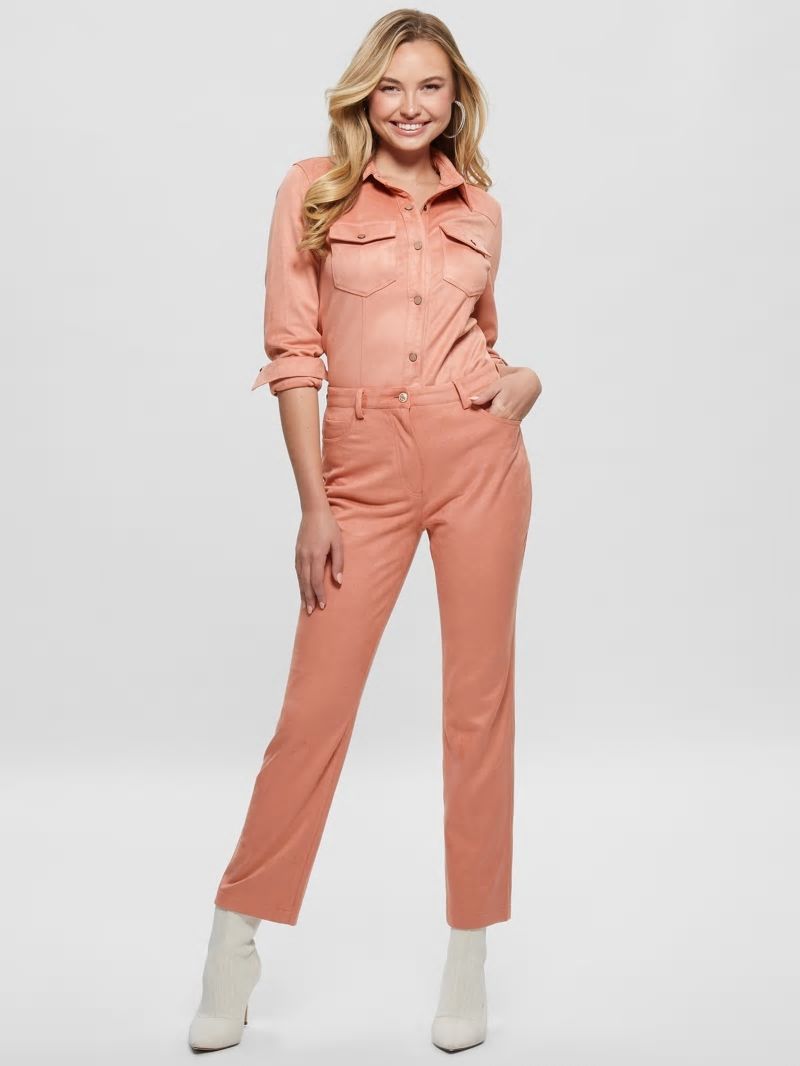 Guess Kelly Straight Pants - Satin Rose Guess Kelly Straight Pants - Satin Rose