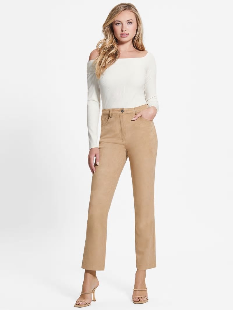 Guess Kelly Straight Pants - Wet Sand Guess Kelly Straight Pants - Wet Sand