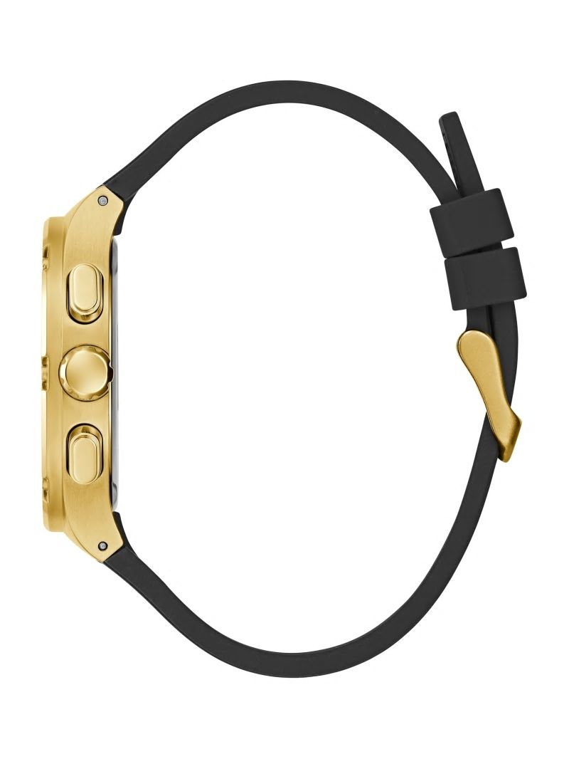 Guess Gold-Tone Translucent Dial Multifunction Watch - Black Guess Gold-Tone Translucent Dial Multifunction Watch - Black