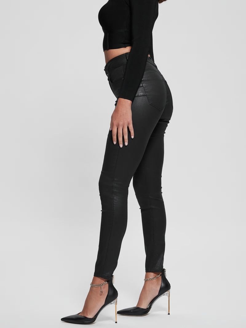 Guess High-Rise Shape Up Jeans - Coated Black Guess High-Rise Shape Up Jeans - Coated Black