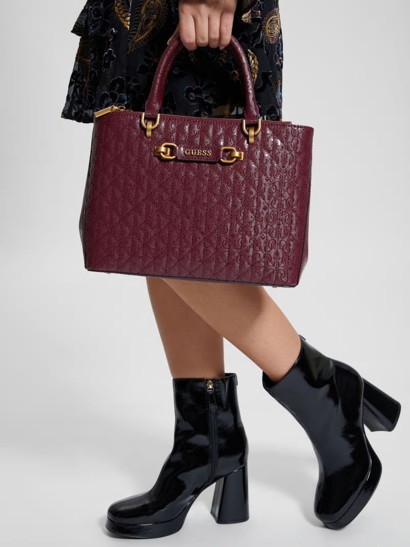 Guess Aveta Status Satchel - Burgundy Guess Aveta Status Satchel - Burgundy