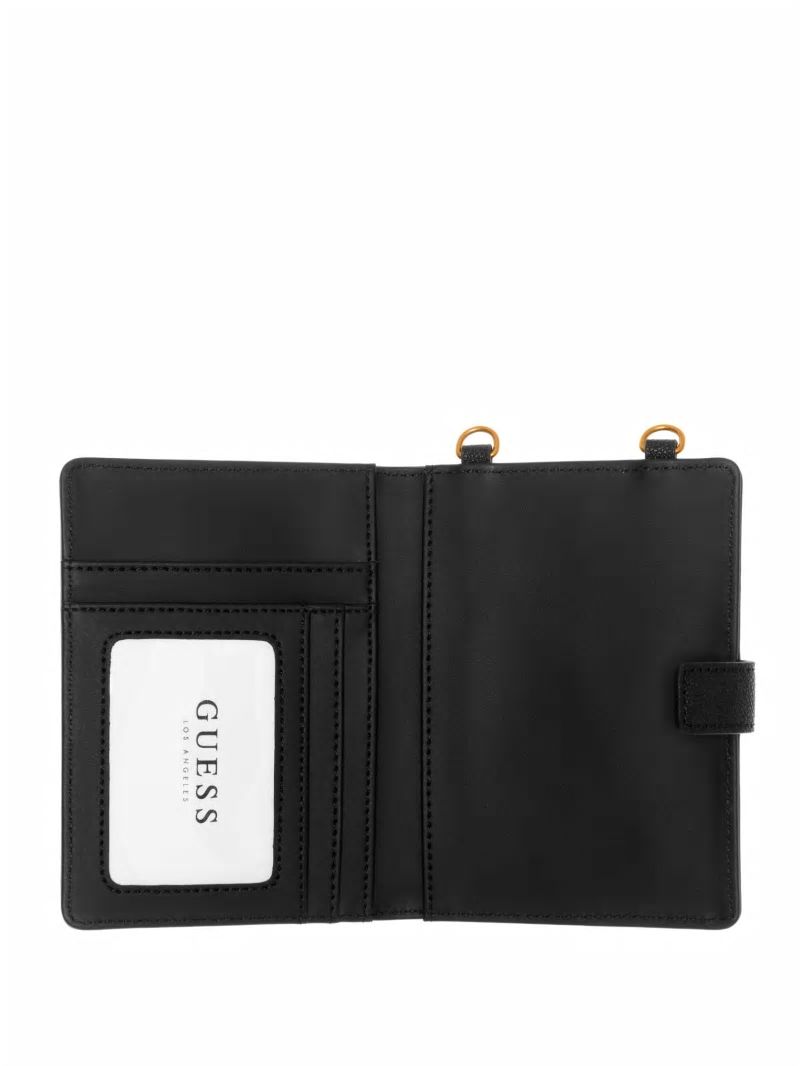 Guess Laurel Chain Passport Case - Black Floral Print Guess Laurel Chain Passport Case - Black Floral Print