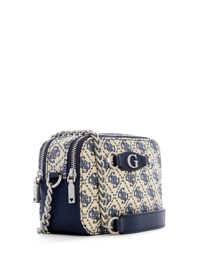 Guess Izzy Glitter Camera Bag - Navy Logo Guess Izzy Glitter Camera Bag - Navy Logo