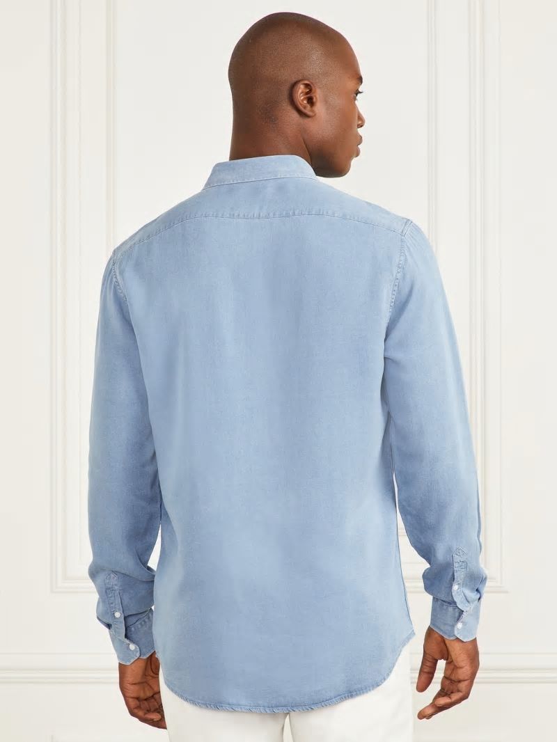 Guess Joe Notched Cuff Shirt - Light Wash. Guess Joe Notched Cuff Shirt - Light Wash.