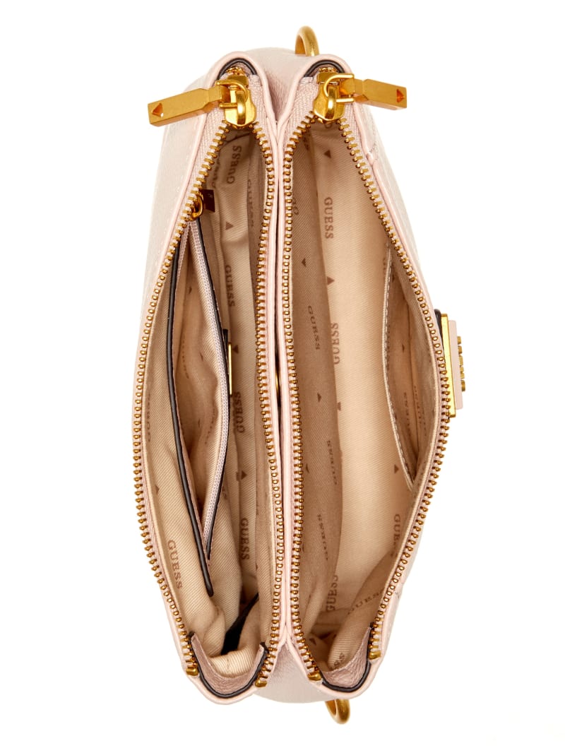 Guess Laryn Pebbled Dual-Zip Crossbody - Light Rose Guess Laryn Pebbled Dual-Zip Crossbody - Light Rose