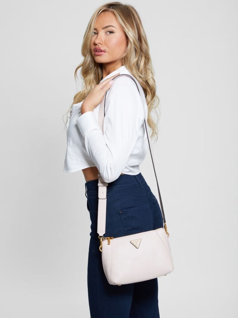 Guess Laryn Pebbled Dual-Zip Crossbody - Light Rose Guess Laryn Pebbled Dual-Zip Crossbody - Light Rose