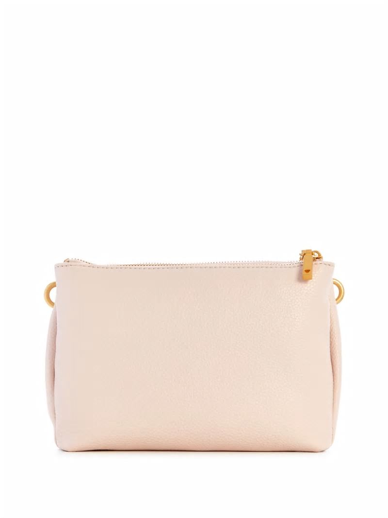 Guess Laryn Pebbled Dual-Zip Crossbody - Light Rose Guess Laryn Pebbled Dual-Zip Crossbody - Light Rose