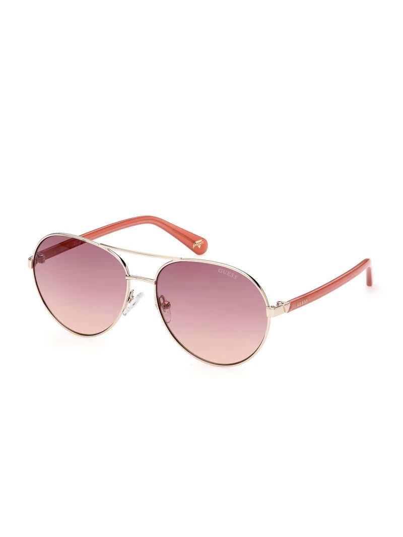Guess Gold-Tone Aviator Sunglasses - Gold W/ Pink Guess Gold-Tone Aviator Sunglasses - Gold W/ Pink