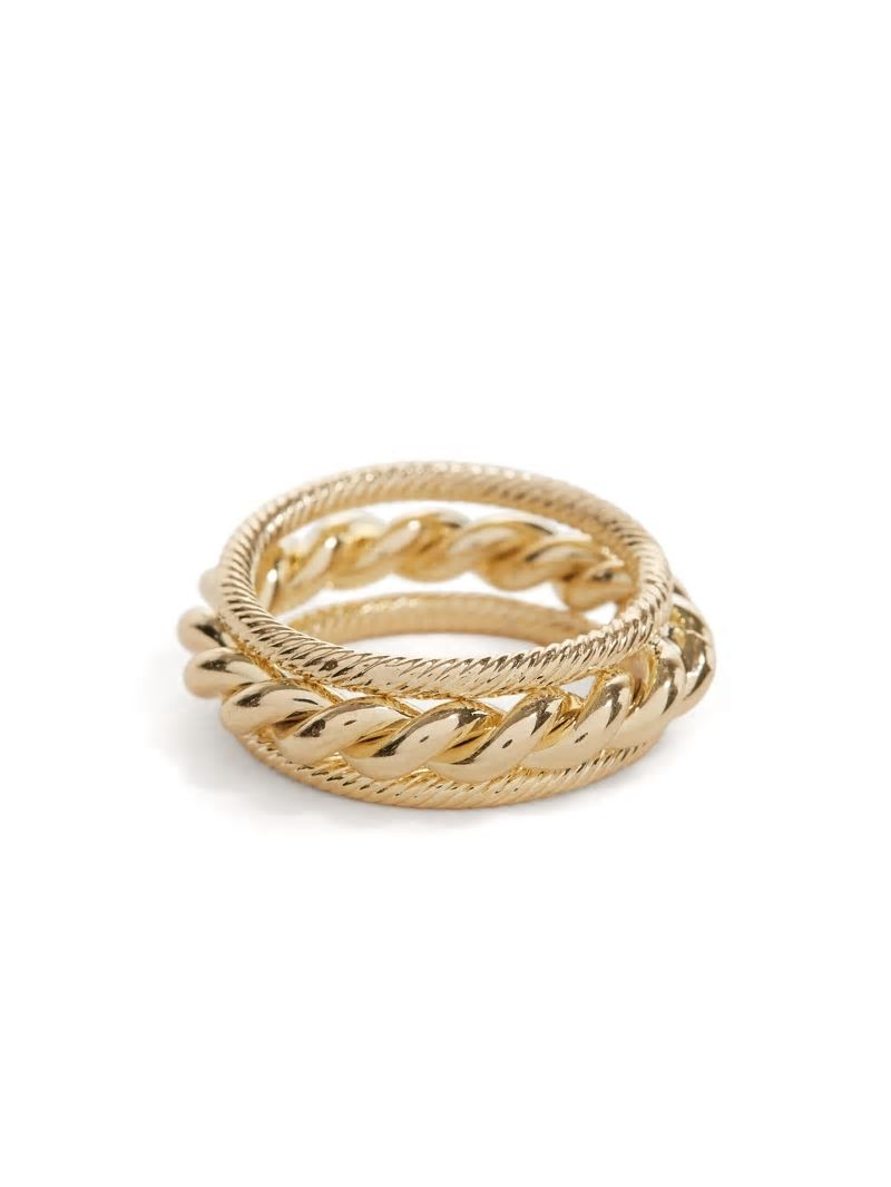 Guess Multi-Tone Braided Twist Ring - Silver/Gold Guess Multi-Tone Braided Twist Ring - Silver/Gold