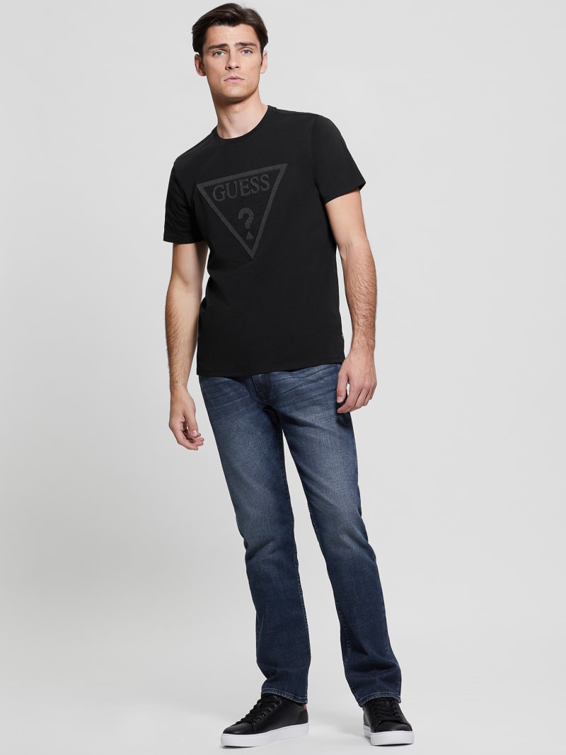 Guess Eco Embroidered Logo Tee - Black Guess Eco Embroidered Logo Tee - Black