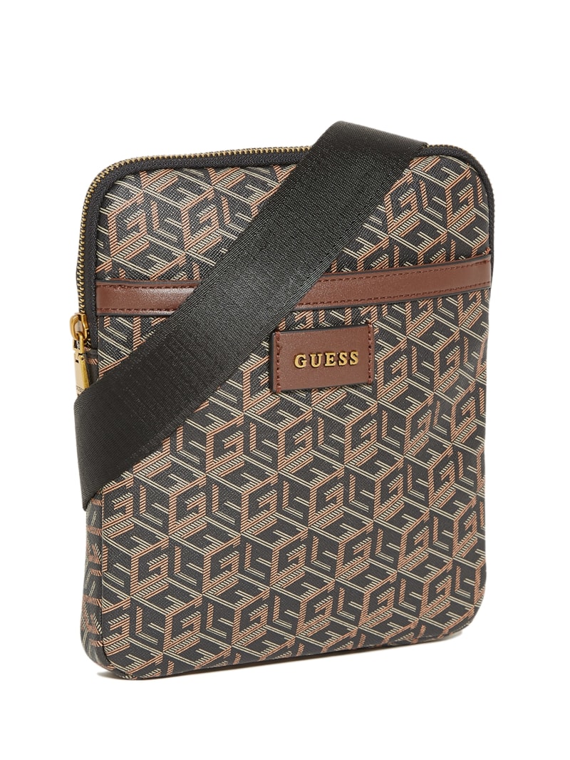Guess Ederlo Flat Crossbody - Black Floral Print Guess Ederlo Flat Crossbody - Black Floral Print