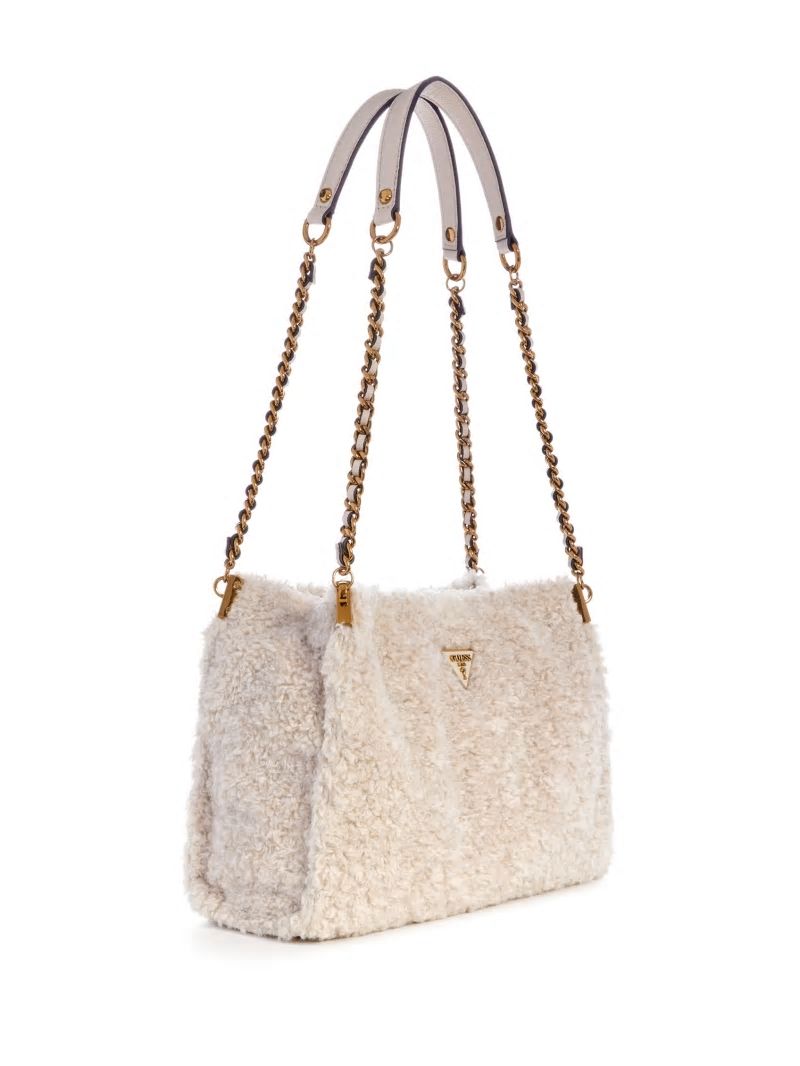 Guess Maranta Small Shoulder Satchel - Off White Guess Maranta Small Shoulder Satchel - Off White