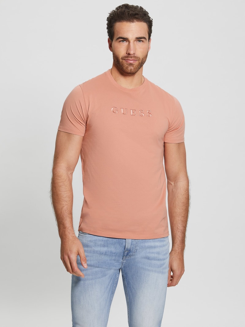 Guess Embroidered Logo Tee - Satin Rose Guess Embroidered Logo Tee - Satin Rose