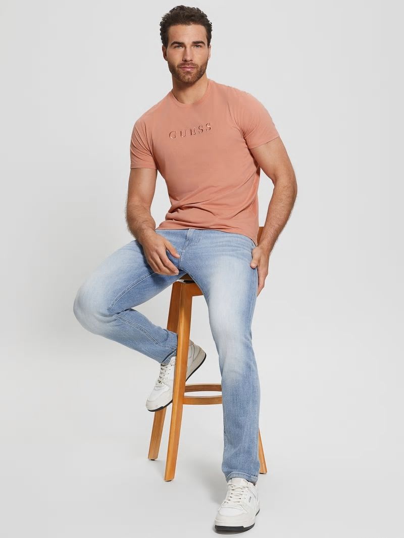 Guess Embroidered Logo Tee - Satin Rose Guess Embroidered Logo Tee - Satin Rose